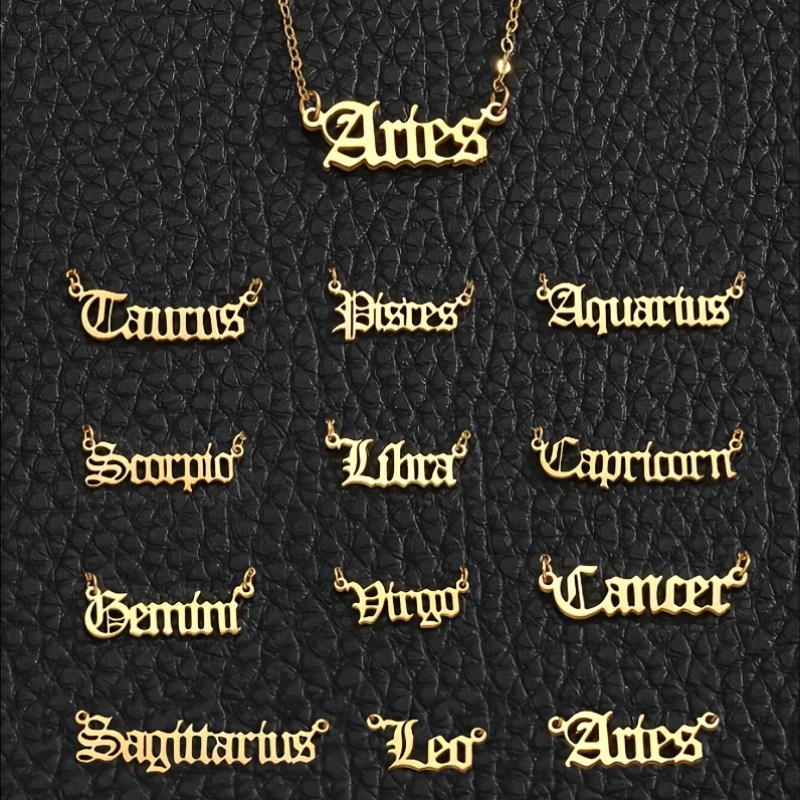 Personalized Zodiac Necklace with 12 Astrological Signs